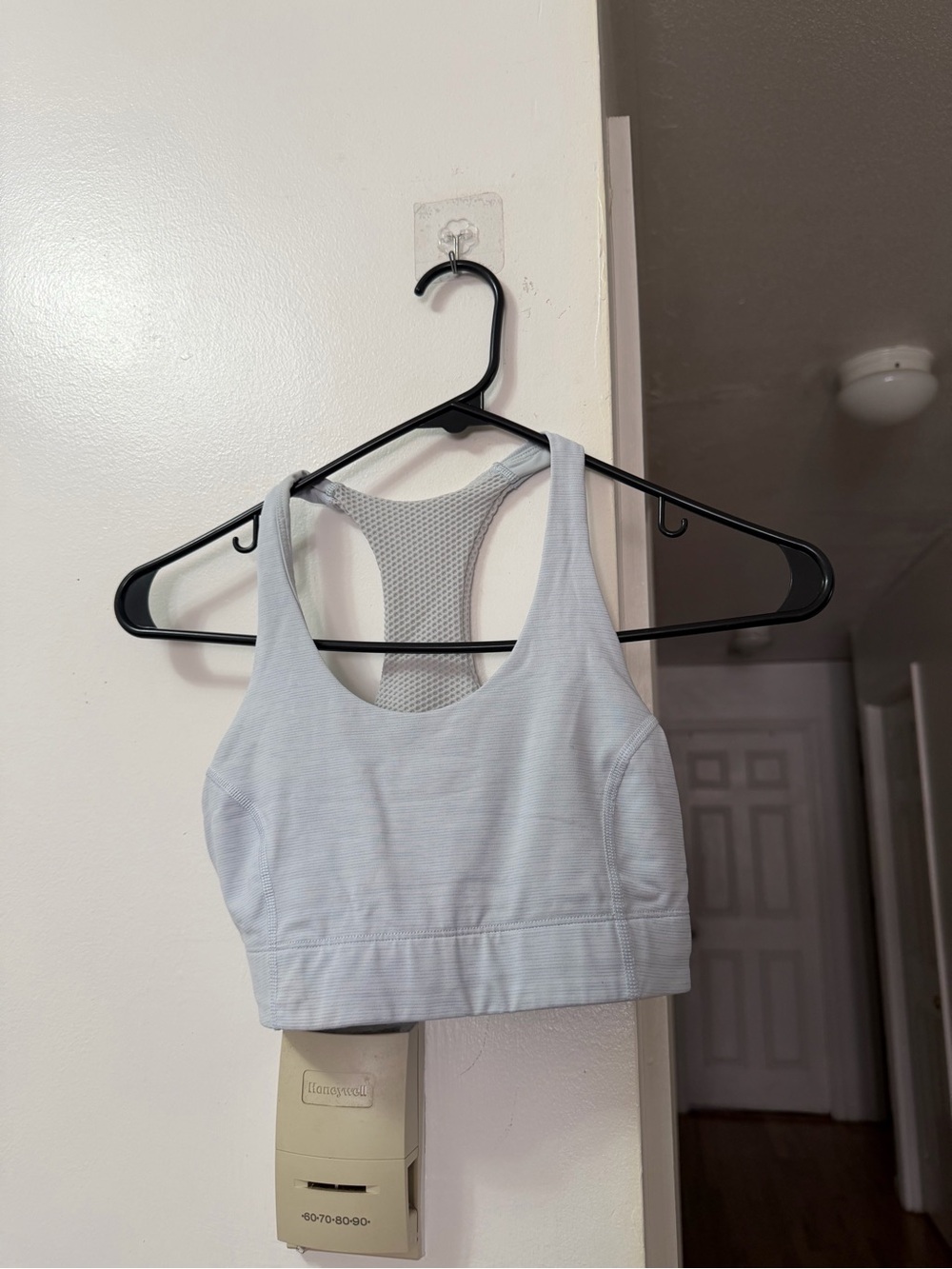 Outdoor Voices Light Gray Racerback Sports Bra with Mesh Back